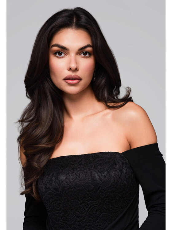 Ombre Ombre Sukienka wieczorowa LA-OM-DLR243 Czarny Regular Fit