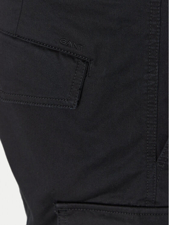 Gant Gant Pantalon scurți din material 205069 Negru Relaxed Fit