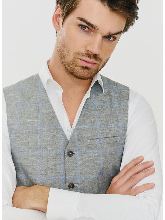 Pako Lorente Pako Lorente Kamizelka P24SF-8X-003 Szary Slim Fit