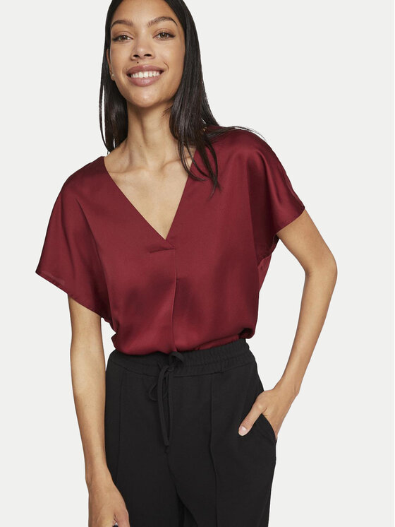 Vila Vila Majica Elliette 14089239 Tamnocrvena Regular Fit