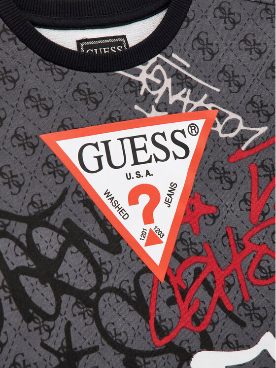 Guess Guess Bluza N5BQ05 KAD74 Szary Regular Fit