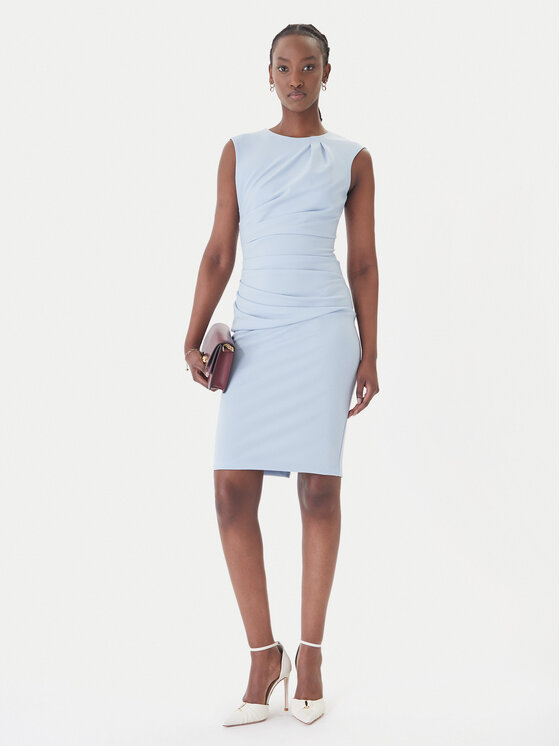 Rinascimento Rinascimento Koktel haljina CFC0127683003 Svijetloplava Slim Fit