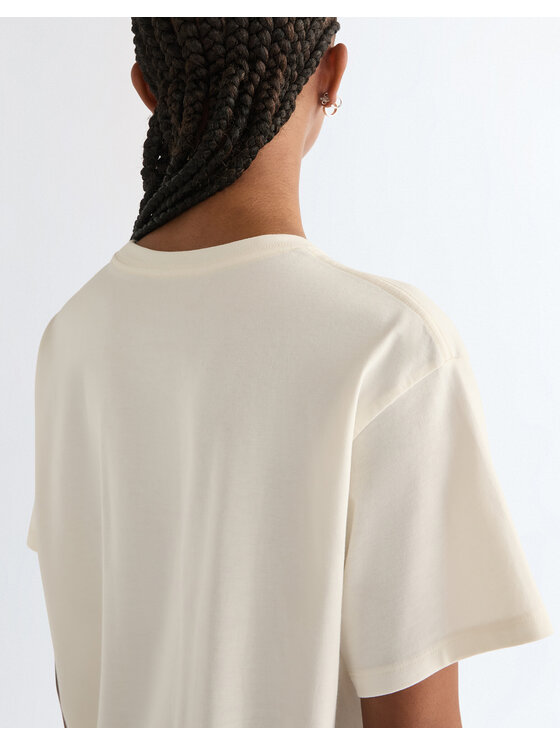 Wrangler Wrangler T-Shirt GIRLFRIEND TEE Biały Relaxed Fit