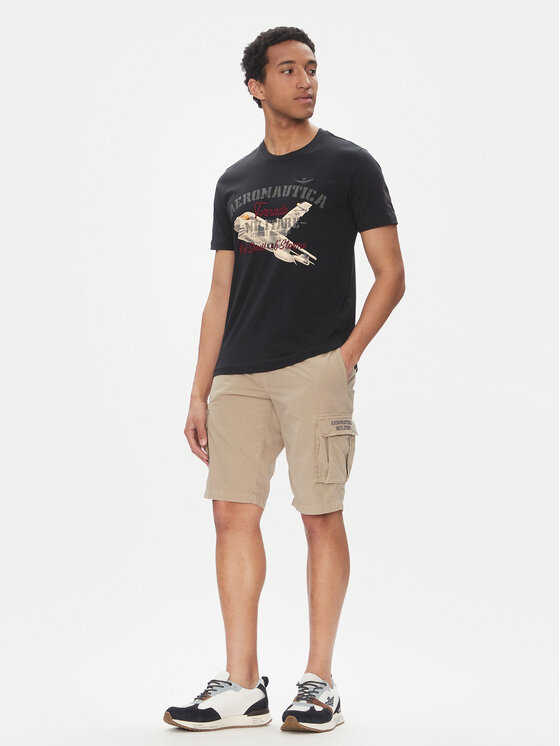 Aeronautica Militare Aeronautica Militare Pantaloncini di tessuto 251BE066CT1122 Beige Regular Fit