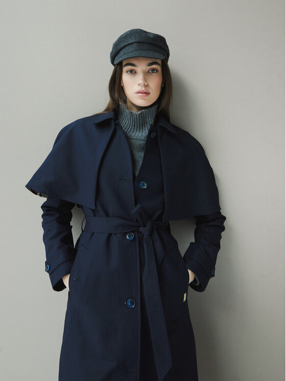 Hunter Hunter Trench Keltie HARW0014251 Bleumarin Regular Fit