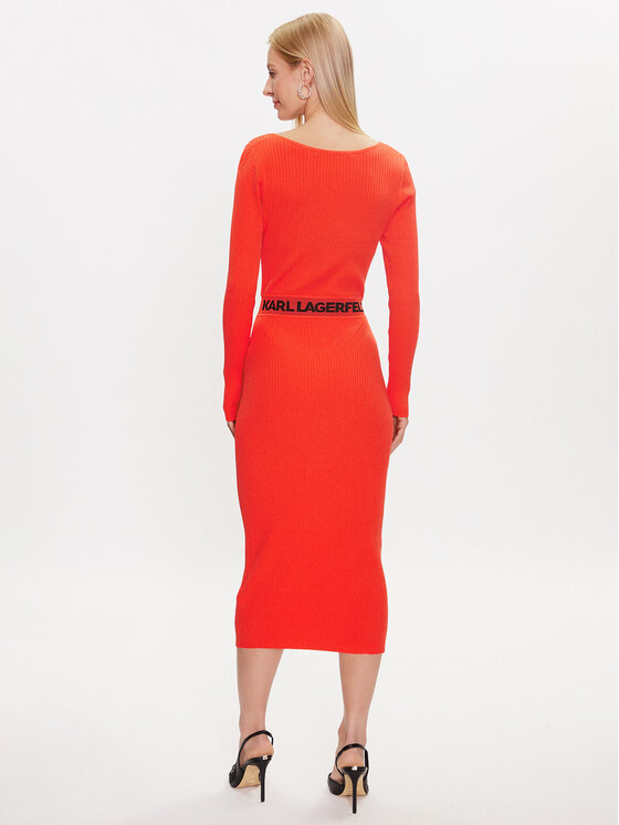 KARL LAGERFELD KARL LAGERFELD Hétköznapi ruha 231W1358 Narancssárga Regular Fit