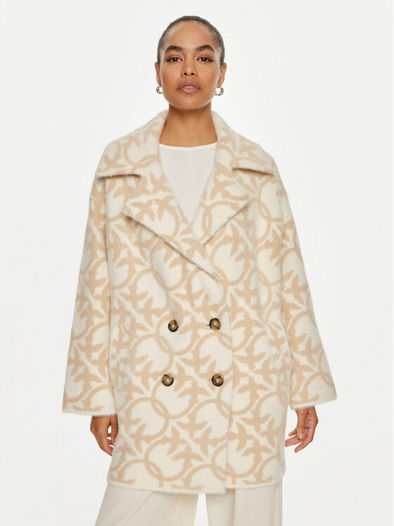 PINKO Pinko Demisezoninis paltas Toro 101573 A21Q Smėlio Relaxed Fit
