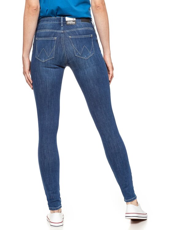 Wrangler Wrangler Jeansy SUPER SKINNY Niebieski Skinny Fit