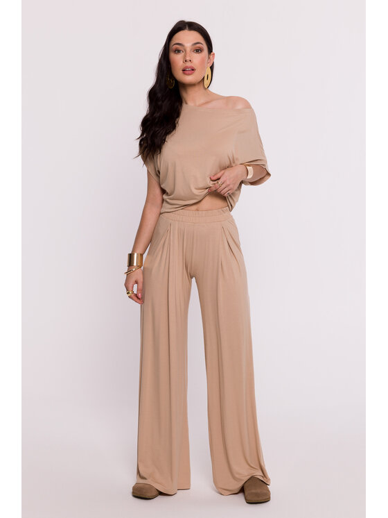 BeWear BeWear Spodnie damskie B289 Brązowy Bella Fit