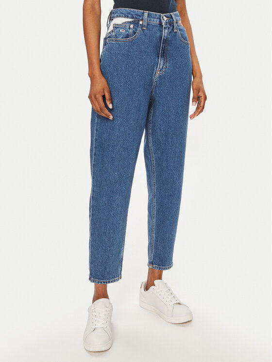 Tommy Jeans Tommy Jeans Džinsai Flag DW0DW18572 Mėlyna Mom Fit