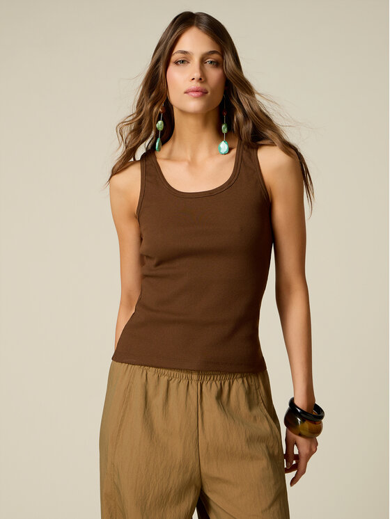 Oltre Oltre T-shirt G08YJ004972N022 Marrone Regular Fit