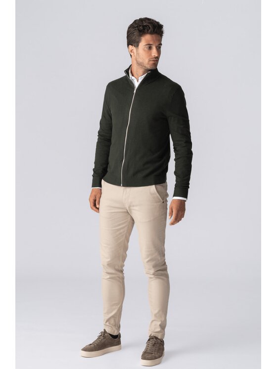 TeeShoppen TeeShoppen Sweter 'Basic Collection' Khaki Regular Fit