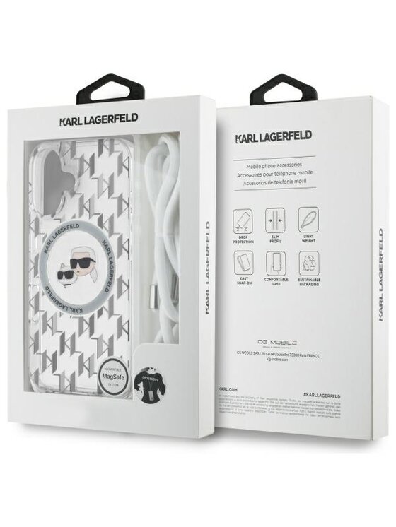 KARL LAGERFELD KARL LAGERFELD Etui na telefon iPhone 16 Przezroczysty