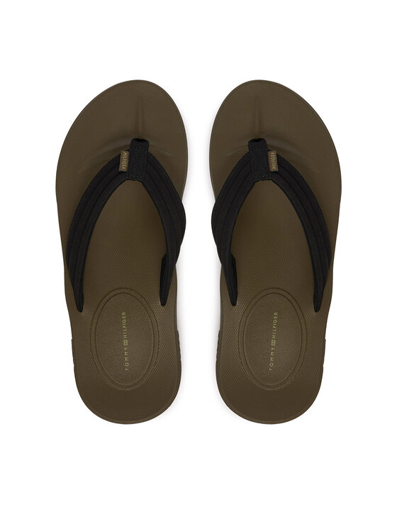 Tommy Hilfiger Flip flop Molded Hilfiger Lth Beach Sandal FM0FM05802 Negru