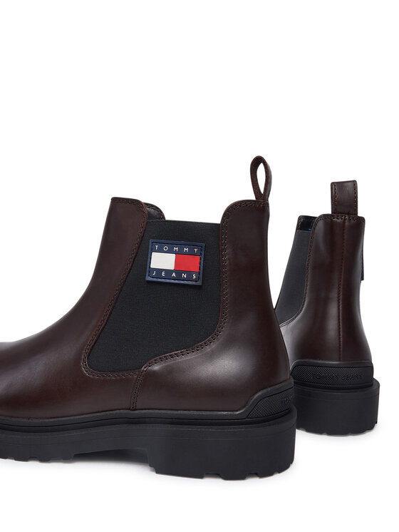 Tommy Jeans Tommy Jeans Sztyblety Tjm Leather Chelsea Boot EM0EM01448 Brązowy