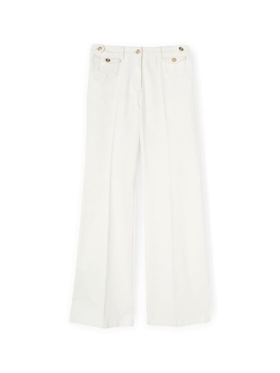 Motivi Motivi Pantaloni di tessuto P746Q004011N011 Bianco Flare Fit