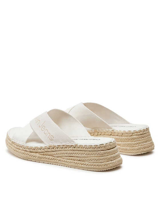 Calvin Klein Jeans Calvin Klein Jeans Klapki Sporty Wedge Rope Sandal Mr YW0YW01364 Biały