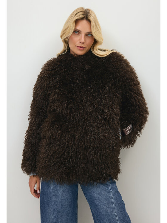 BIZUU BIZUU Futro WINTER WARM FLUFFY FUR Brązowy Standard Fit