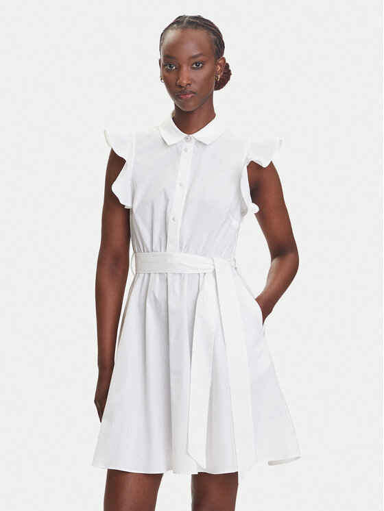 Fracomina Fracomina Kleid für den Alltag FR23SD1027W40001 Weiß Regular Fit