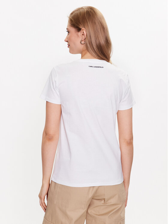 KARL LAGERFELD KARL LAGERFELD T-Shirt Ikonik 2.0 230W1704 Λευκό Regular Fit