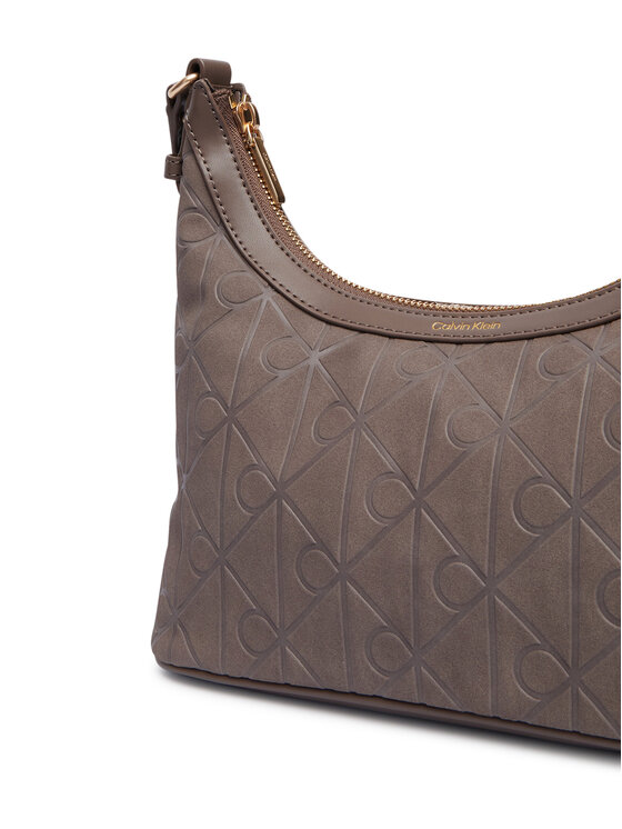 Calvin Klein Calvin Klein Torbica Emblem Aop Sueded Shoulder Bag LV04F3880G Bež