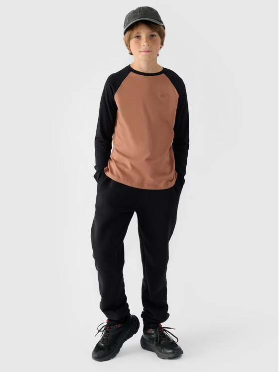 4F 4F Longsleeve 4FJWAW24TLONM293-65S Różowy Regular Fit