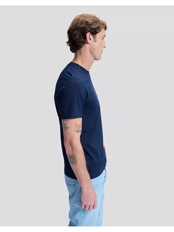 Lee Lee T-Shirt SS PATCH LOGO TEE Niebieski Regular Fit