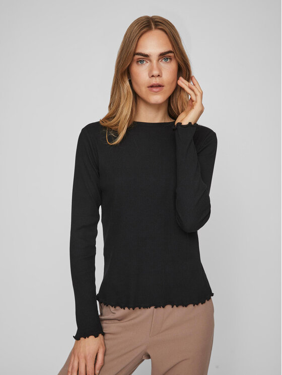 Vila Vila Bluse Thessa 14084649 Schwarz Regular Fit