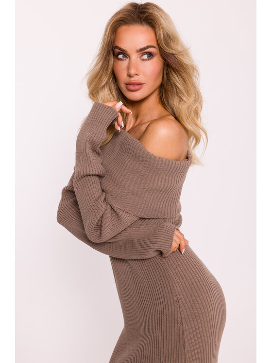 Made of Emotion Made of Emotion Sukienka codzienna M823 Beżowy Active Fit