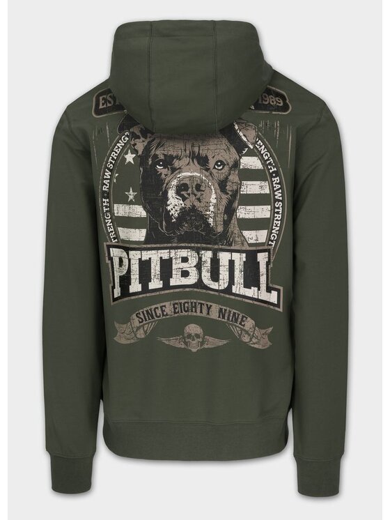 PITBULL PITBULL Bluza Bluza męska z kapturem TROUBLEMAKER L Zielony Regular Fit