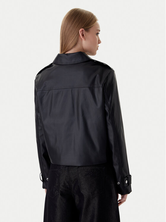 Calvin Klein Jeans Calvin Klein Jeans Geacă din imitație de piele Moto LV047E501G Negru Regular Fit