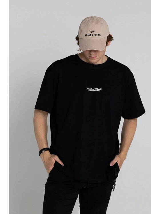 Chiara Wear Chiara Wear T-Shirt T-shirt bawełna z recyklingu oversize INTUITION Czarny Oversize