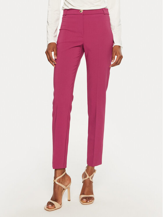 Rinascimento Pantaloni din material CFC0119993003 Roz Slim Fit