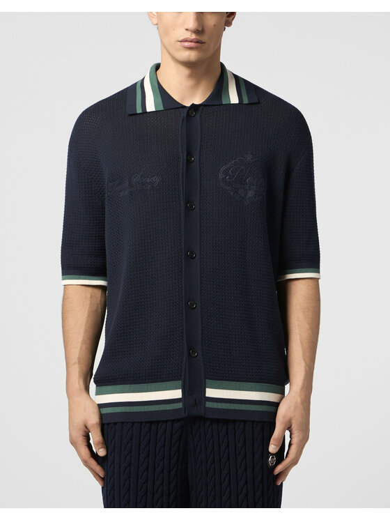 PHILIPP PLEIN PHILIPP PLEIN Polo 30482 Granatowy Regular Fit