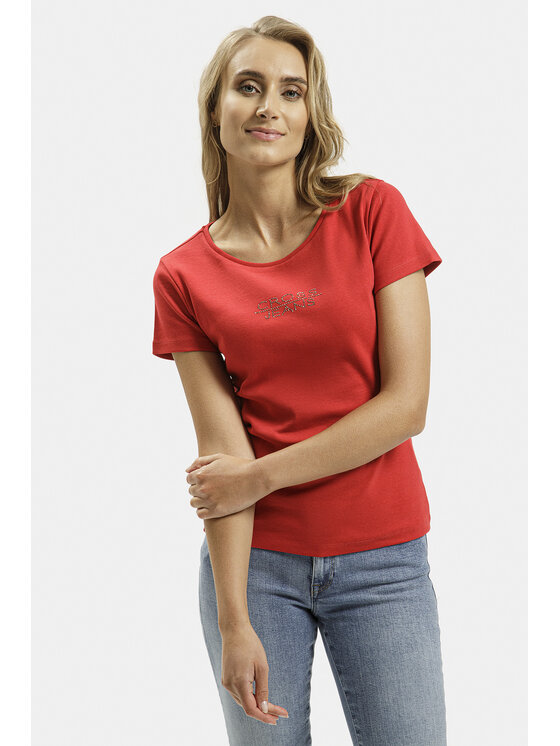 Cross Jeans Cross Jeans T-Shirt 55577-007 Czerwony