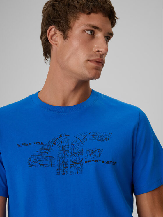 4F 4F T-Shirt CITY Niebieski Regular Fit