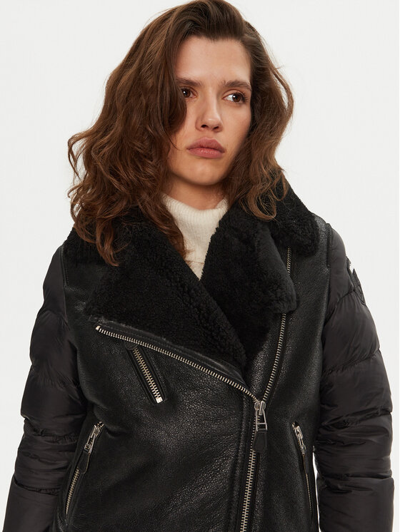 Blauer Blauer Přírodní kožešina 24WBLDL01417 Černá Regular Fit