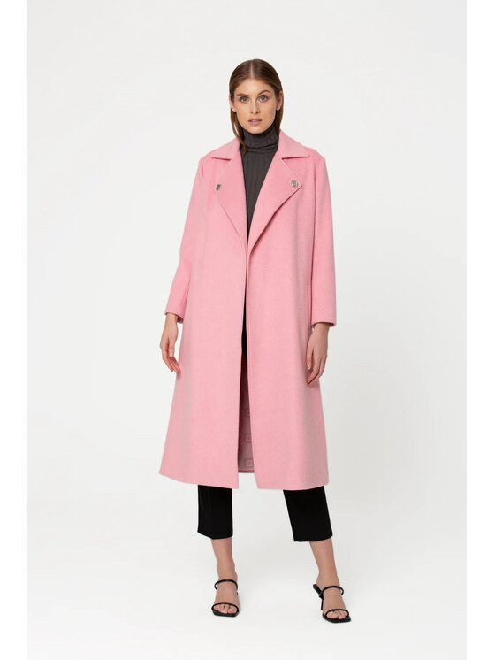 GIODORO GIODORO Cappotto di lana L Rosa Straight Fit