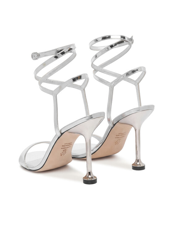 Stuart Weitzman Stuart Weitzman Sandale Naudistini Wrap 100 SM911 Argintiu