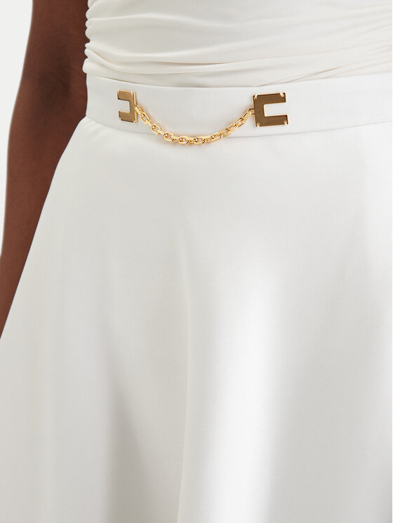 Elisabetta Franchi Elisabetta Franchi Midiseelik GO-156-61E2-V320 Valge Regular Fit