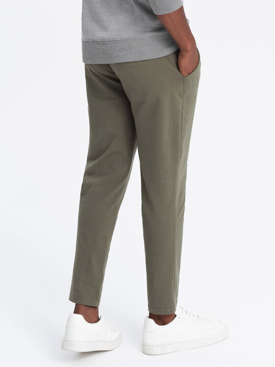 Ombre Ombre Teplákové kalhoty OM-PASK-0167 Khaki Regular Fit