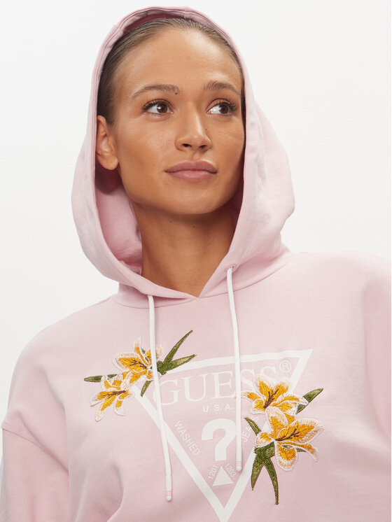 Guess Guess Суитшърт Zoey V4GQ04 KC6V1 Розов Regular Fit