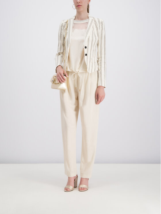 Patrizia Pepe Medžiaginės kelnės PantaloniTrousers 2J2172A3KN B645 Smėlio  Regular Fit | HOF.lt