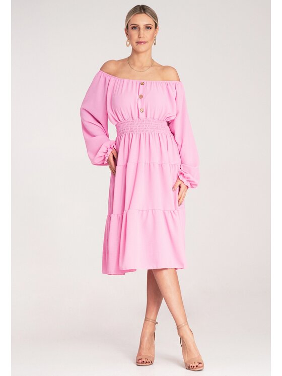 FIGL FIGL Sukienka codzienna M1169 Różowy A-Line Fit