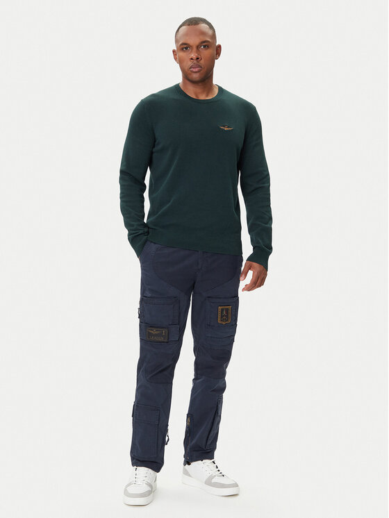 Aeronautica Militare Aeronautica Militare Džemper 252MA1611UL00506 Zelena Regular Fit