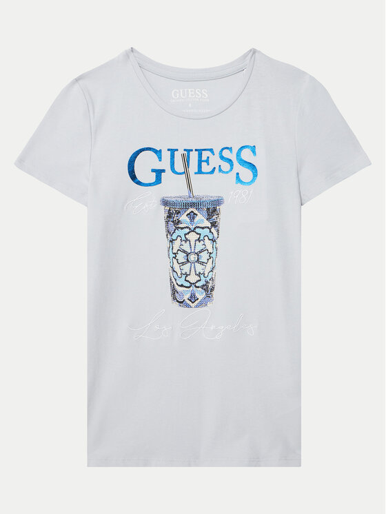 Guess T-Shirt J5GI08 K6YW4 Błękitny Regular Fit