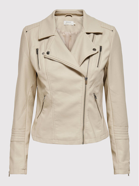 ONLY ONLY Dirbtinės odos striukė Gemma 15153079 Smėlio Regular Fit