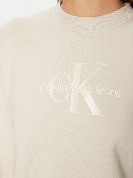 Calvin Klein Jeans Calvin Klein Jeans Bluza Glossy Monologo J20J224724 Beżowy Regular Fit