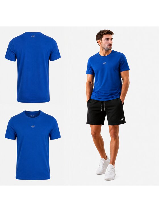 4F 4F T-Shirt 4FWSS26TTSHM3947-33S Niebieski Regular Fit