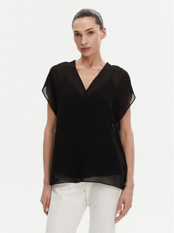 Calvin Klein Blúzka K20K208187 Čierna Relaxed Fit
